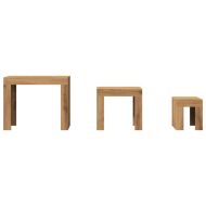 Стифиращи кафе маси, 3 бр, дъб артизан, инженерно дърво
