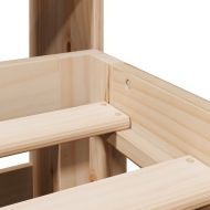 Легло с етажерка за книги, без матрак, 180x200 см, бор масив