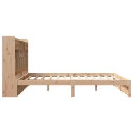 Легло с етажерка за книги, без матрак, 180x200 см, бор масив