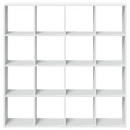 Библиотека, бяла, 137,5x29x137,5 см, инженерно дърво