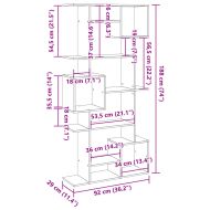Библиотека, дъб артизан, 92x29x188 см, инженерно дърво