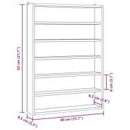 Дървена колекционерска витрина с 6 рафта 40x8,5x55 см