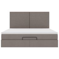 Османска легло с матрак и LED, таупе, 180x200 см, плат