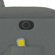 Електрически изправящ масажен реклайнер стол тъмносив текстил