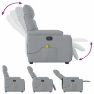 Изправящ масажен реклайнер стол, светлосив, текстил