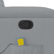 Изправящ масажен реклайнер стол, светлосив, текстил