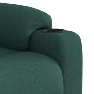 Електрически масажен наклоняем стол, тъмнозелен, текстил