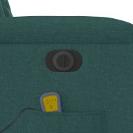 Електрически масажен наклоняем стол, тъмнозелен, текстил