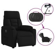 Електрически стол реклайнер, черен, текстил