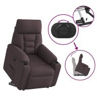 Изправящ реклайнер стол, тъмнокафяв, текстил