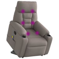 Масажен изправящ стол реклайнер, таупе, текстил