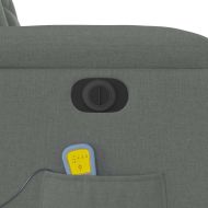 Електрически масажен реклайнер стол, тъмносив, текстил