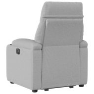 Електрически изправящ реклайнер стол, облачно сив, текстил