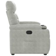 Реклайнер стол, светлосив, микрофибърен текстил