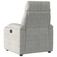 Реклайнер стол, светлосив, микрофибърен текстил