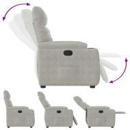 Реклайнер стол, светлосив, микрофибърен текстил