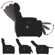 Електрически изправящ масажен реклайнер, черен, микрофибър