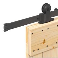 Плъзгаща врата с монтажни части, 85x210 см, борово дърво масив