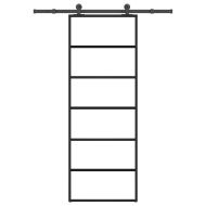 Плъзгаща се врата с обков 76x205 см ESG стъкло и алуминий