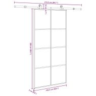 Плъзгаща се врата с обков 102,5x205 см ESG стъкло и алуминий
