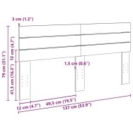 Табла за легло 135 см, масивна дървесина, дъб