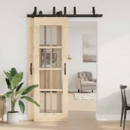 Комплект механизъм за плъзгаща врата, 152,5 см, стомана, черен