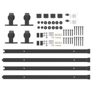 Комплект механизъм за плъзгаща врата, 152,5 см, стомана, черен