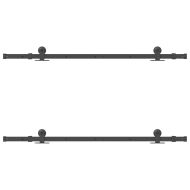 Комплект механизъм за плъзгаща врата, 152,5 см, стомана, черен