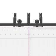 Комплект механизъм за плъзгаща врата, 152,5 см, стомана, черен