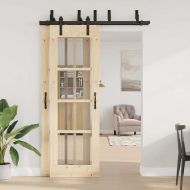 Комплект механизъм за плъзгаща врата, 152,5 см, стомана, черен