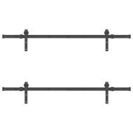 Комплект механизъм за плъзгаща врата, 152,5 см, стомана, черен