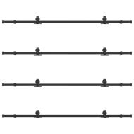 Комплект механизъм за плъзгаща врата, 427 см, стомана, черен