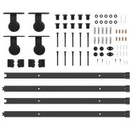 Комплект механизъм за плъзгаща врата, 427 см, стомана, черен