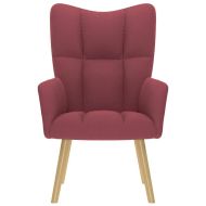 Релаксиращ стол, виненочервен, плат