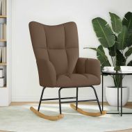 Люлеещ се стол, кафяв, текстил