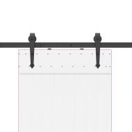 Комплект механизъм за плъзгаща врата, 152,5 см, стомана, черен