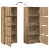 Библиотека, дъб артизан, 40x24x102 см, инженерно дърво