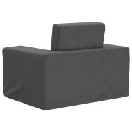 Детски диван-легло антрацит мек плюш