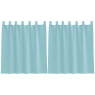 Пердета от воал с прът джобове, 2 бр, тюркоаз