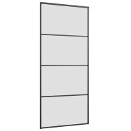 Плъзгаща се врата с обков черна 90x205 см ESG стъкло