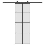 Плъзгаща се врата с обков черна 76x205 см ESG стъкло