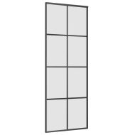 Плъзгаща се врата с обков черна 76x205 см ESG стъкло