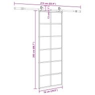Плъзгаща се врата с обков черна 76x205 см ESG стъкло
