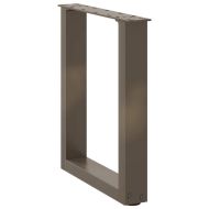 Крака за масичка за кафе, U-образни, 2 бр., естествена стомана, 28 x (42-43) см, стомана