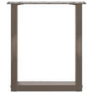 Крака за масичка за кафе, U-образни, 2 бр., естествена стомана, 28 x (42-43) см, стомана