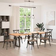 Крака за трапезна маса, U-образни, 3 бр., естествена стомана, 70 x (72-73) см, стомана