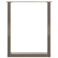 Крака за трапезна маса, U-образни, 3 бр., естествена стомана, 70 x (72-73) см, стомана