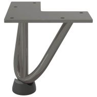 Крака тип „фиба“ за масичка за кафе, 4 бр., естествена стомана, 10 см, масивна стомана