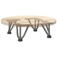 Крака тип „фиба“ за масичка за кафе, 4 бр., естествена стомана, 10 см, масивна стомана