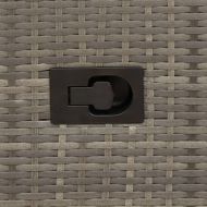 Бистро комплект от 3 части с възглавници, сив, полиратан